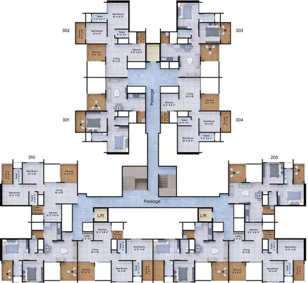 Floor Plan of Vision Starwest 2 in Tathawade, Pune - Image 116679