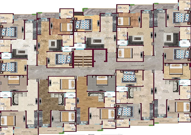 Floor Plan of RK Qutab Heights in DLF Phase 4, Gurgaon - Image 189585