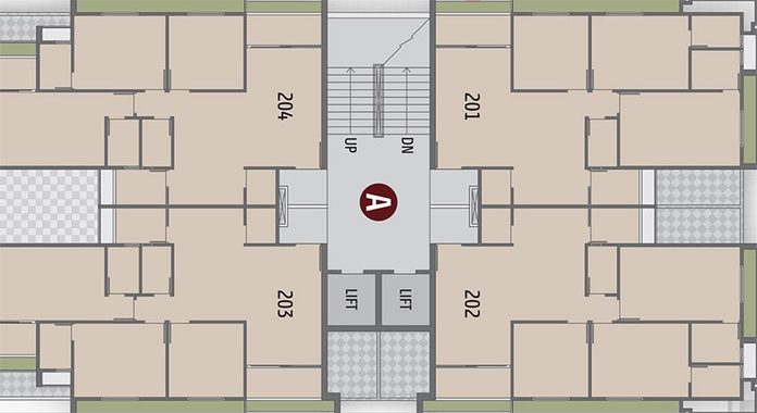 Floor Plan of Divine Skypark in South Bopal, Ahmedabad - Image 189750