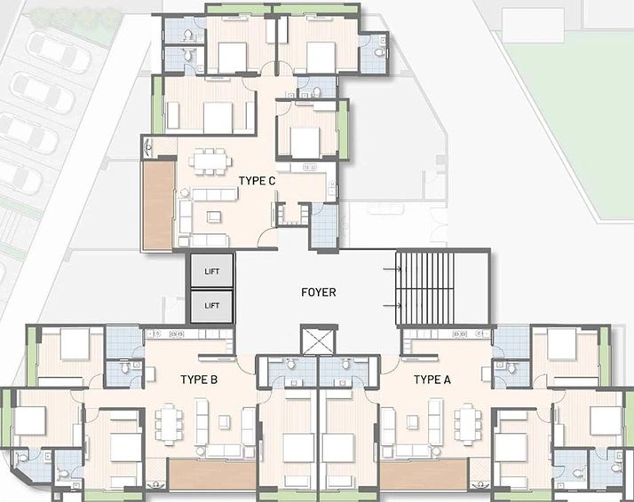 Floor Plan of Krishna Solitude in Chandkheda, Ahmedabad - Image 189942