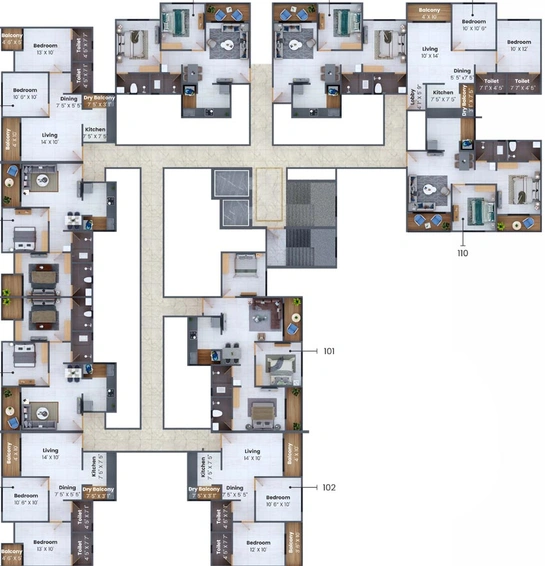 Floor Plan of Vision Rhythm in Alandi, Pune - Image 115545