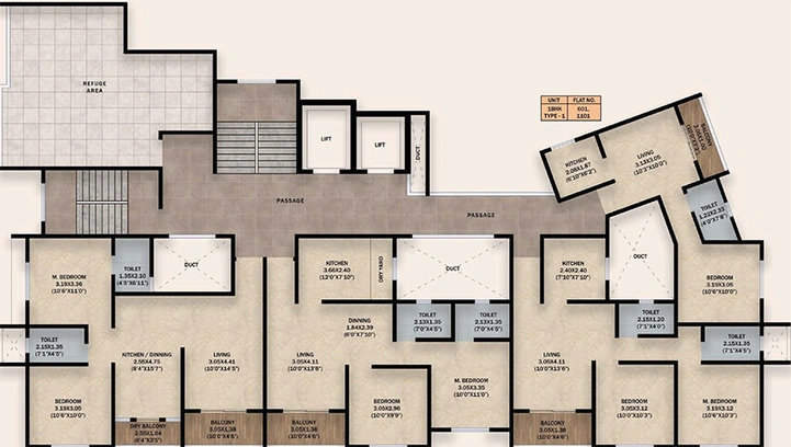 Floor Plan of Manav Midtown One in Camp, Pune - Image 190139