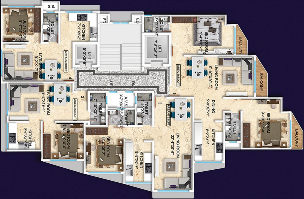 Floor Plan of Stans Sarwarji Heights in Andheri East, Mumbai - Image 190158