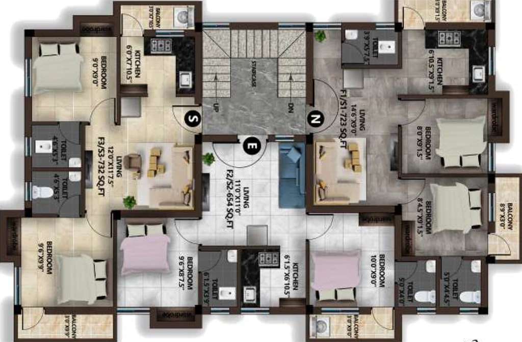 Floor Plan of MP Cheryl in Anakaputhur, Chennai - Image 190169