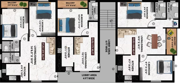 Floor Plan of Aura Vestal in Pozhichalur, Chennai - Image 190213