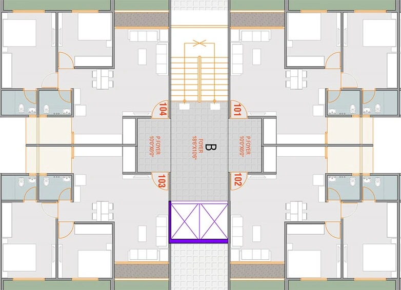 Floor Plan of Pratham Greens in Bopal, Ahmedabad - Image 190309