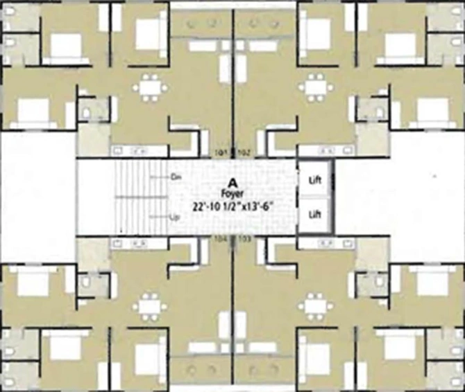 Floor Plan of Rajvi Aashirvad Sky in Vasna, Ahmedabad - Image 190317