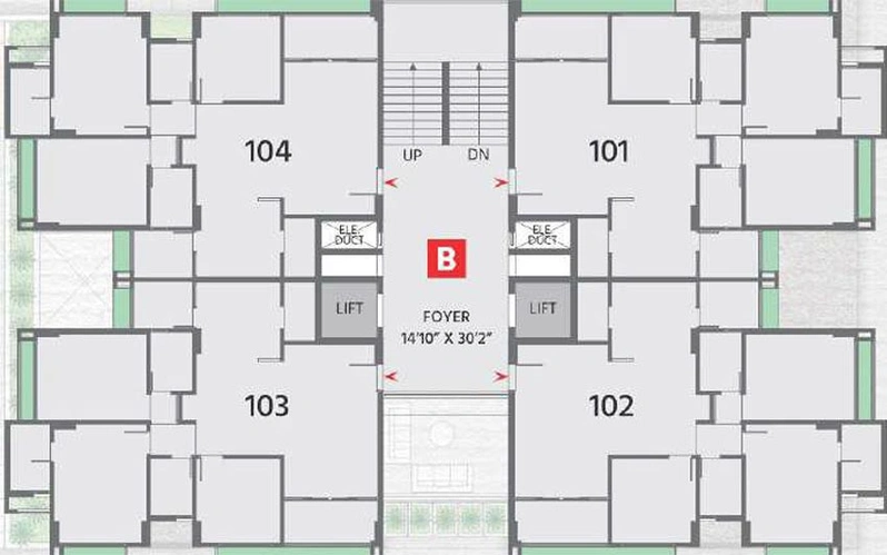 Floor Plan of Laxmi Alexa in Jagatpur, Ahmedabad - Image 190464
