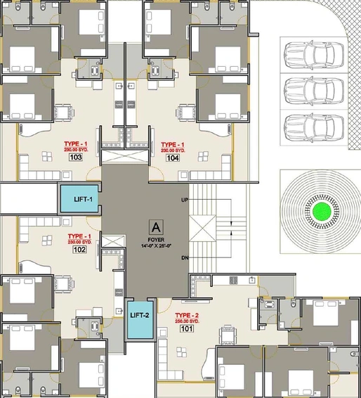 Floor Plan of Panchamrut Lotus Impria in Hathijan, Ahmedabad - Image 190483