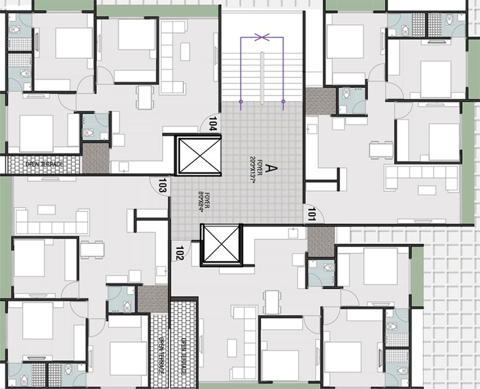 Floor Plan of Pratham Riyom in South Bopal, Ahmedabad - Image 190649