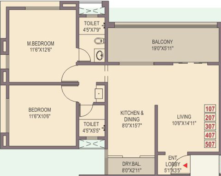 2 BHK Flat in Shree Radhe Krishna in Viman Nagar, Pune - Image 753911