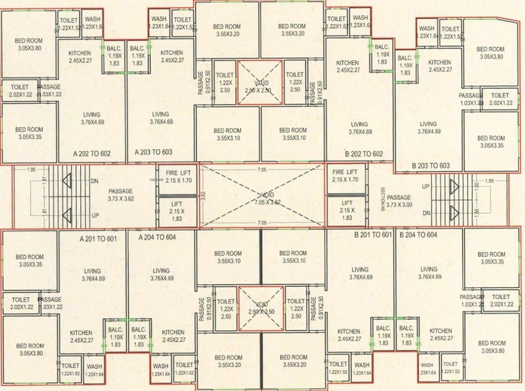 Floor Plan of Arunoday Narayanam in Bill, Vadodara - Image 190678