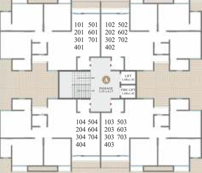 Floor Plan of Balaji Nathdwar Resicom in Waghodia Road, Vadodara - Image 190690