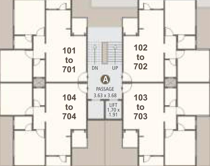Floor Plan of Bhavans Mudibhavan Residency in Waghodia Road, Vadodara - Image 190720