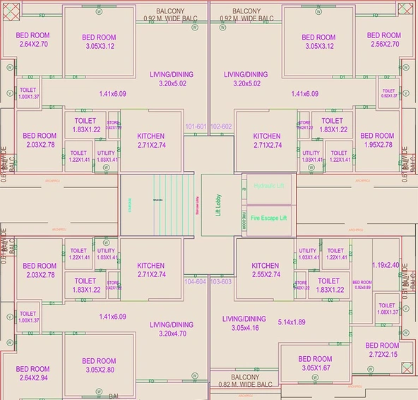 Floor Plan of Gopalkrishna Nilkanth Blessings in Manjalpur, Vadodara - Image 190740