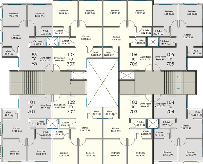 Floor Plan of Shivsai Niharika Park Apartment CHSL in Gotri, Vadodara - Image 190758