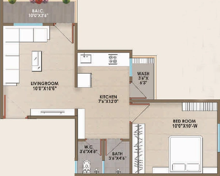 1 BHK Flat in Yash Nilkanth Resi Cum Plaza in Danteshwar, Vadodara - Image 823077