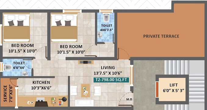 2 BHK Flat in ACS Bloom Blossom in Anakaputhur, Chennai - Image 823091