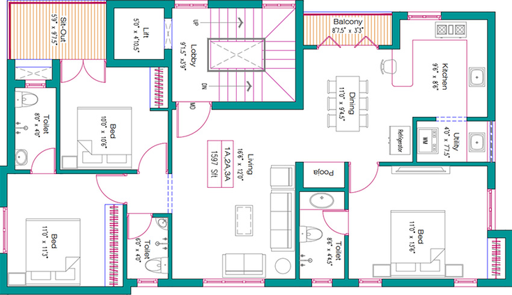 3 BHK Flat in South Land Alankar Centroid in Tambaram, Chennai - Image 823121