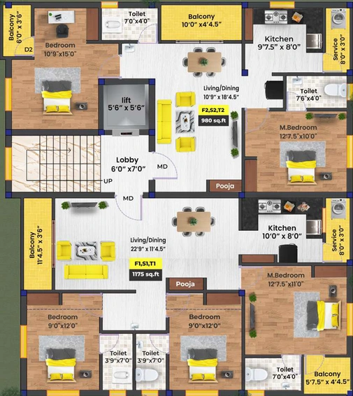 Floor Plan of Bharathi Sai Mercury in Pammal, Chennai - Image 191027