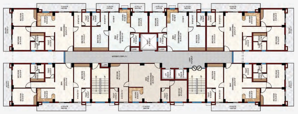 Floor Plan of Aesthete The Woods Kohinoor in Jankipuram Extension, Lucknow - Image 191037