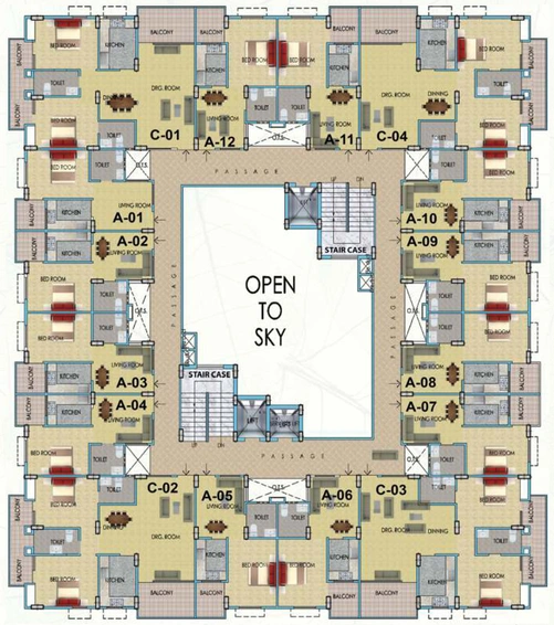 Floor Plan of Dragon Age The Citadel in Gomti Nagar, Lucknow - Image 191067