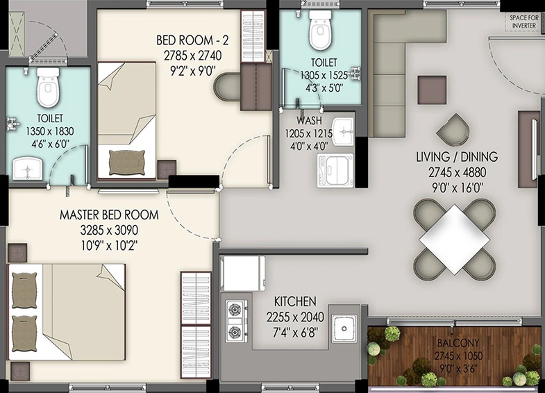 2 BHK Flat in Agarwal Bliss Samudra in Tondiarpet, Chennai - Image 823177
