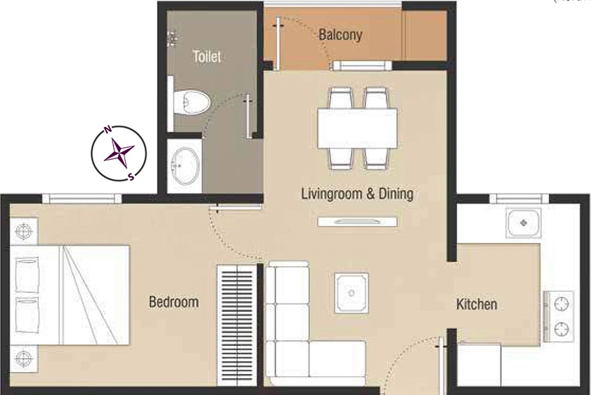 1 BHK Flat in Nebula Aavaas in Mahindra World City, Chennai - Image 823200