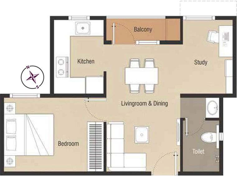 1.5 BHK Flat in Nebula Aavaas in Mahindra World City, Chennai - Image 823201