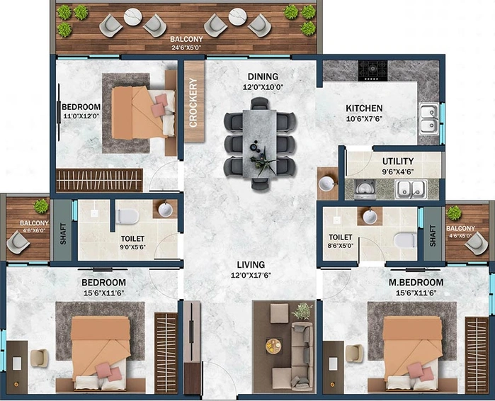 3 BHK Flat in Garuda Kingsford in Vibhutipura, Bangalore - Image 823207