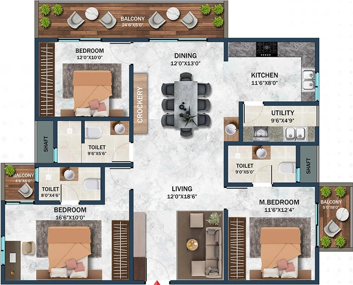 3 BHK Flat in Garuda Kingsford in Vibhutipura, Bangalore - Image 823208