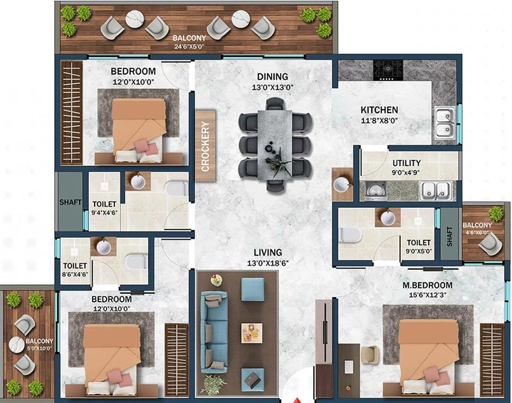 3 BHK Flat in Garuda Kingsford in Vibhutipura, Bangalore - Image 823209