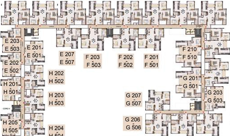 Floor Plan of Casagrand Palm Springs in Medavakkam, Chennai - Image 191232