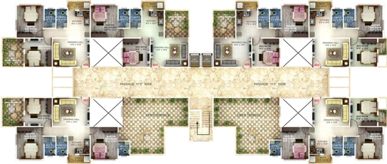 Floor Plan of Hemdeep Devki Heights in Dabha, Nagpur - Image 116288