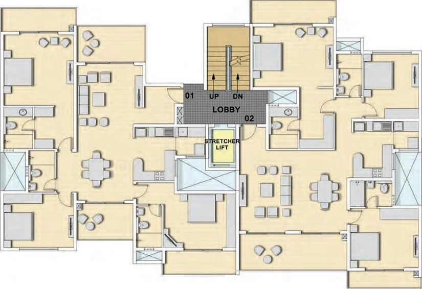 Floor Plan of Ozone Urbana Aura in Devanahalli, Bangalore - Image 191277