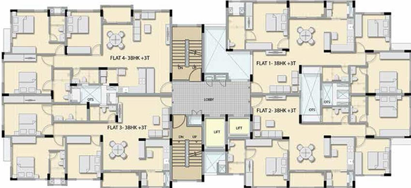 Floor Plan of Ozone Urbana Irene in Devanahalli, Bangalore - Image 191341