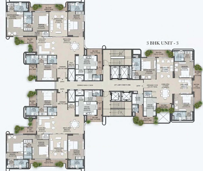 Floor Plan of Shalimar Sky Garden in Vibhuti Khand, Lucknow - Image 191429