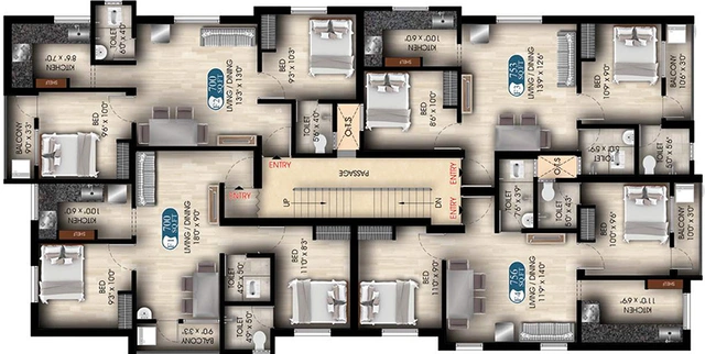 Floor Plan of DAC Precious Apartment in Pammal, Chennai - Image 191480
