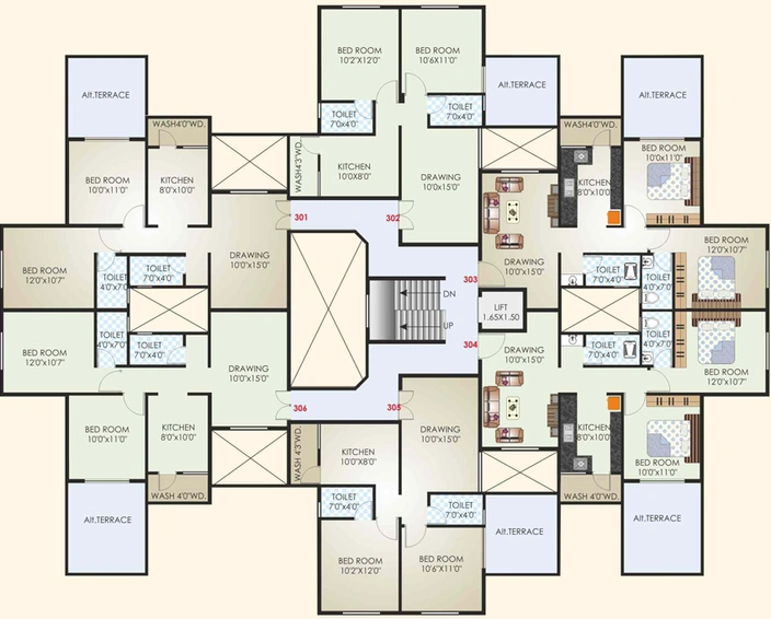 Floor Plan of Galaxy Mansion 7 in New Manish Nagar, Nagpur - Image 116295