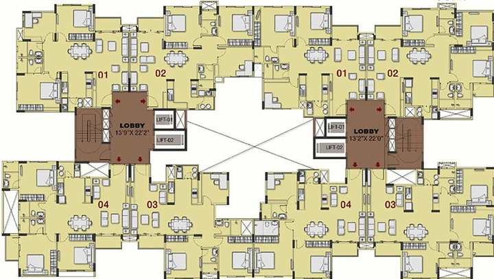 Floor Plan of Ozone Urbana Pavilion in Devanahalli, Bangalore - Image 191498
