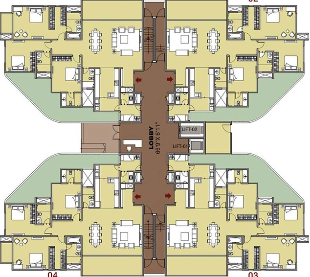 Floor Plan of Ozone Urbana Platina in Devanahalli, Bangalore - Image 191506