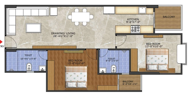 2 BHK Flat in Sankalp Spectrum 21 in Vaishali Nagar, Jaipur - Image 823472