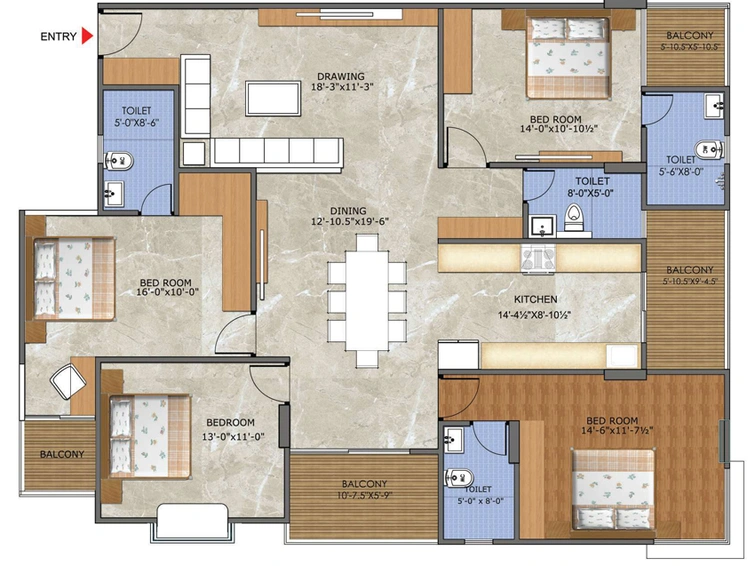4 BHK Flat in Sankalp Spectrum 21 in Vaishali Nagar, Jaipur - Image 823475