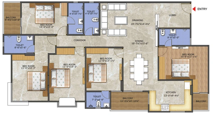 4 BHK Flat in Sankalp Spectrum 21 in Vaishali Nagar, Jaipur - Image 823476