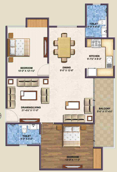 2 BHK Flat in Sankalp Suparshwa Garden City in Ajmer Road, Jaipur - Image 823482