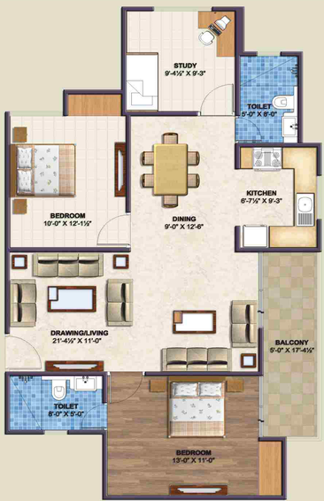 3 BHK Flat in Sankalp Suparshwa Garden City in Ajmer Road, Jaipur - Image 823483