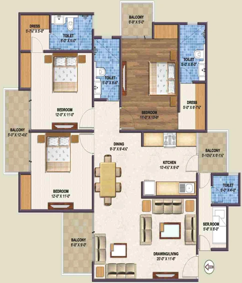 3 BHK Flat in Sankalp Suparshwa Garden City in Ajmer Road, Jaipur - Image 823485