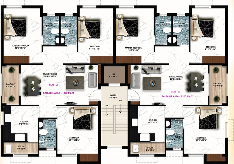 Floor Plan of Nahar Shree in Thiruvanmiyur, Chennai - Image 191789
