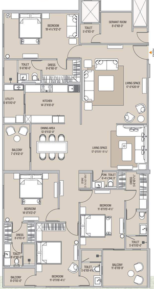 4 BHK Flat in JS Shree Ventura in Mansarovar, Jaipur - Image 823496