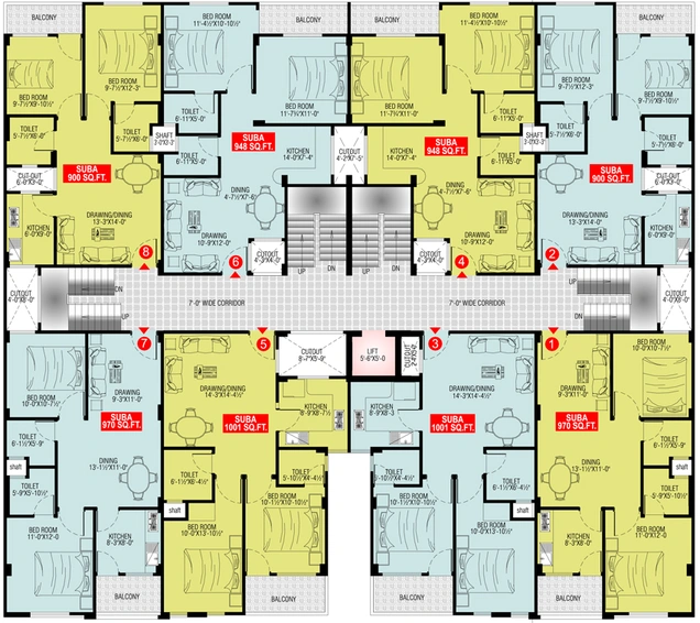 Floor Plan of Shri Ratnam The Address in Bhankrota, Jaipur - Image 191833